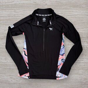 VICTORIA'S SECRET PINK 1/2 Zip Jacket Pullover Colorful Swirl Sides Womens M